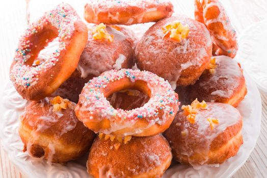 bismarck doughnuts on a plate