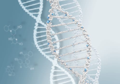 DNA helix against the colored background, scientific conceptual background