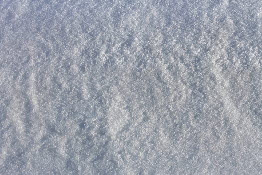 Texture of the snow with a bluish gleam