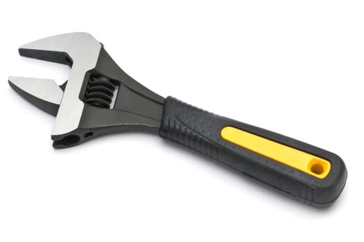 A adjustable wrench isolated on white background 
