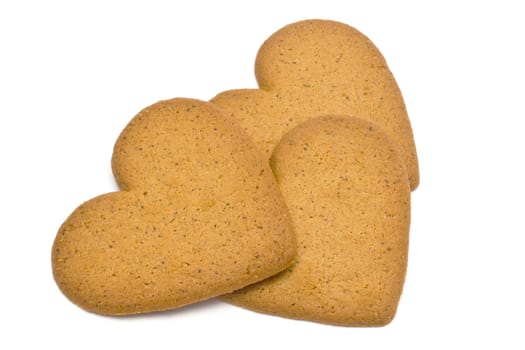 Gingerbread heart isolated on white background 