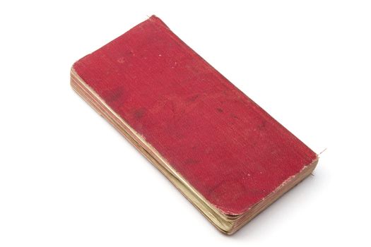 Red notebooks closeup on white 