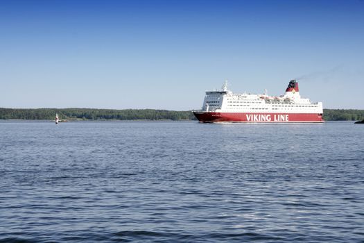 Viking Line cruise ship in the sea
