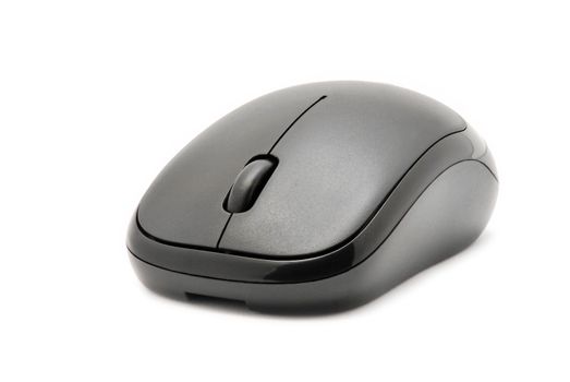 Black computer mouse isolated on white background