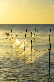 fishing net at Gulf of Thailand.