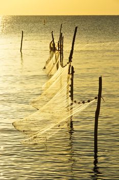 fishing net at Gulf of Thailand.