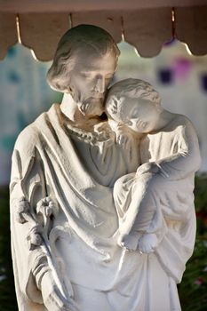 St Joseph Baby Jesus Statue St. Joseph Wangfujing Cathedral,Beijing China.  Very famous Catholic Church built in 1655 and in Boxer Rebellion