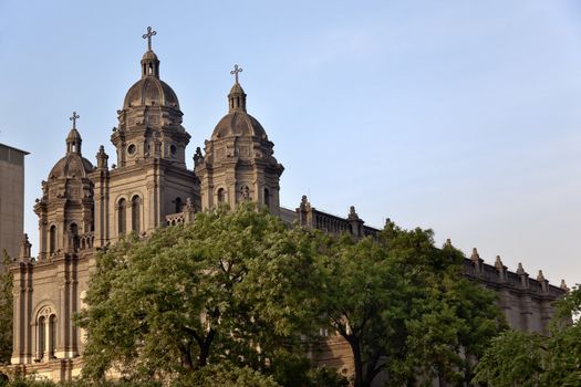 St. Joseph Wangfujing Cathedral, Basilica, Church Beijing China.  Very famous Catholic Church built in 1655 and in Boxer Rebellion