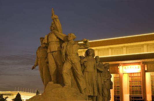 Revolutionary Heroes Statue Mao Tomb Tiananmen Square Beijing China