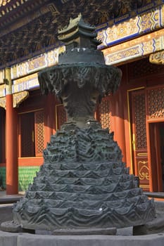 Buddhist Hell Bronze Statue Yonghe Gong Buddhist Lama Temple Beijing China Built in 1694, Yonghe Gong is the largest Buddhist Temple in Beijing