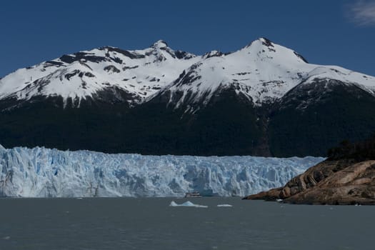 View of one of the fronts of the glacier Perito Moreno in the Los Glaciares National Park of  Patagonia, facing on the Lake Argentino