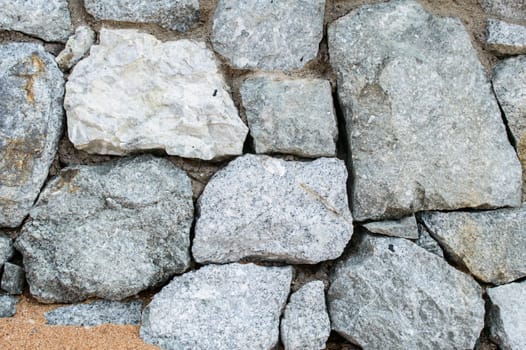 Solid stone wall along the sea beach, Pattaya.