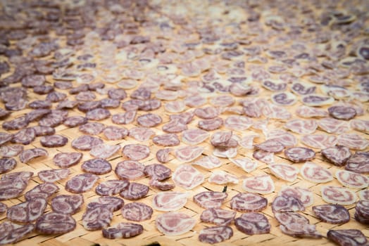 Dry food slices for traditional balinese offerings to gods in Bali 