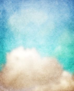 clouds on a textured paper background