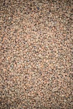 Green unroasted coffee beans background