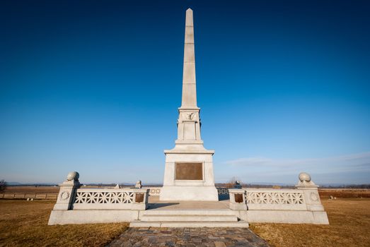 Photograph of a monument located at the Gettysburg National Park commemorating the the Union Victory.