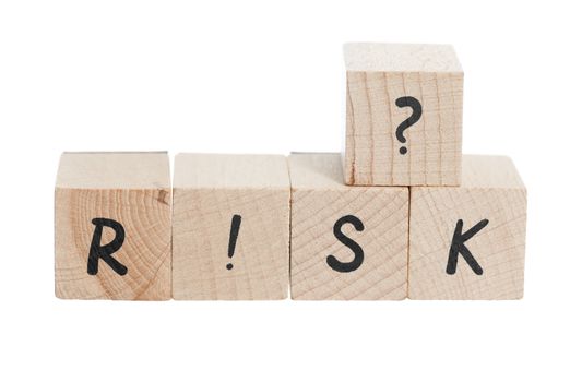 Word Risk spelt with exclamation mark and question mark.