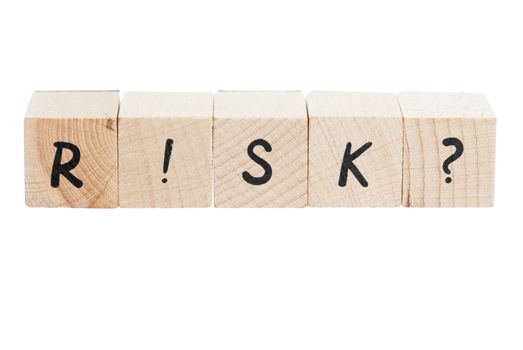 Word Risk spelt with exclamation mark and question mark.