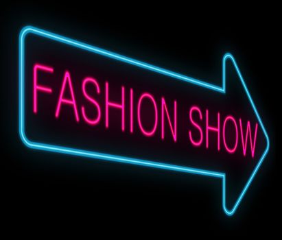 Illustration depicting a neon signage with a fashion show concept.