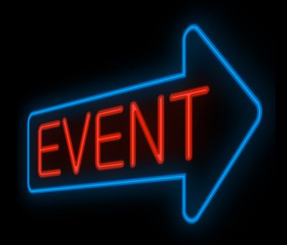 Illustration depicting a neon signage with an event concept.