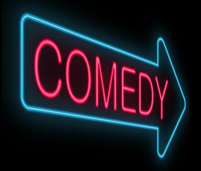 Illustration depicting a neon signage with a comedy concept.