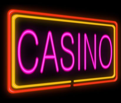 Illustration depicting a neon signage with a casino concept.