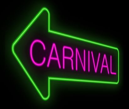 Illustration depicting a neon signage with a carnival concept.
