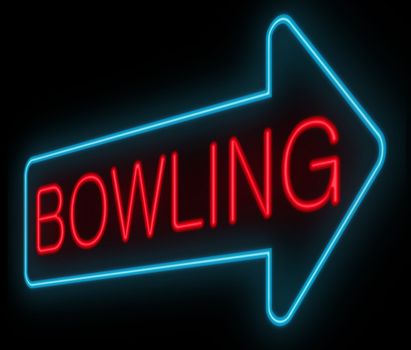 Illustration depicting a neon signage with a bowling concept.