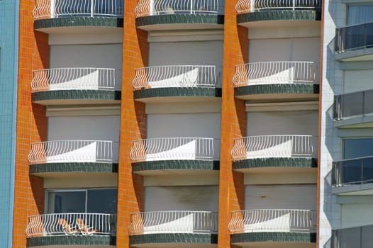 building of the seaside in Touquet city of the north of France                                