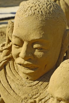 exposure of sand sculptures in France to Touquet on the topic of Africa