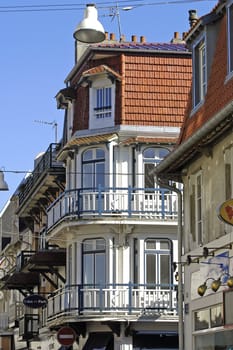 frontage of building of Touquet in the north of France                                