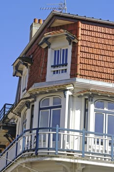 frontage of building of Touquet in the north of France                                