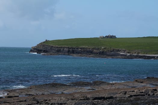 Medieval ruins on a cliff in Ireland
