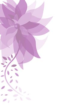 A beautiful purple flower background with abstract petals and leaves