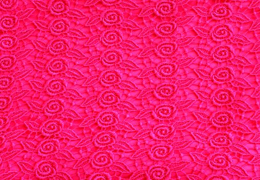 Detail of pink lace pattern fabric 