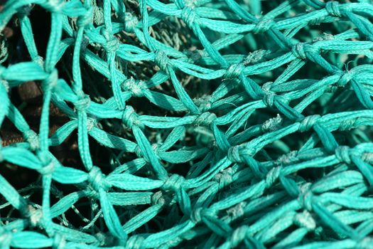 detail of a net on fishing boat  in denmark