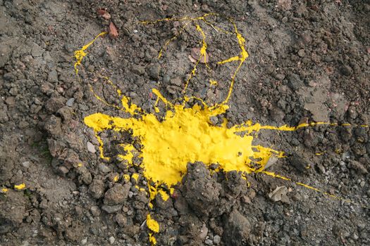 yellow spots on the ground after a mailing job