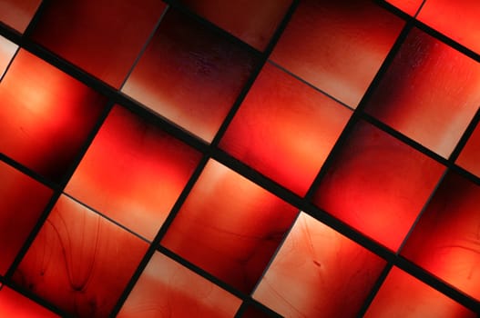 electrical neon  light indoor in a building wall