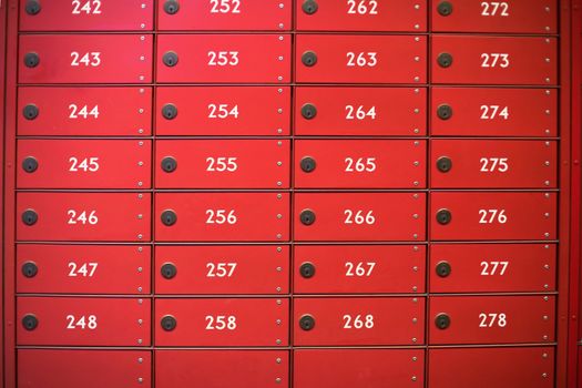 red post boxes with numbers iin denmark
