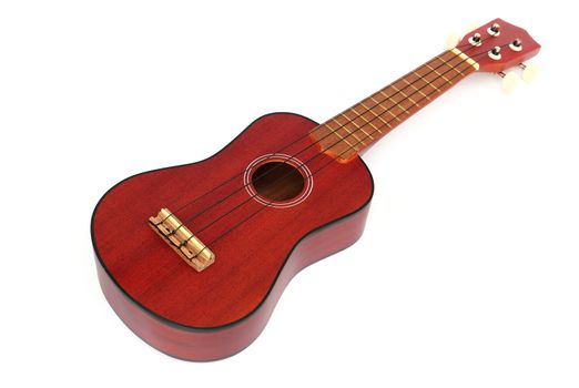 Ukulele on white background