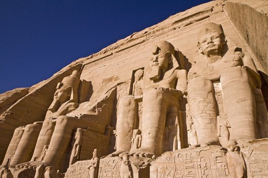 Stone statues in the temple of the Egyptian Pharaoh