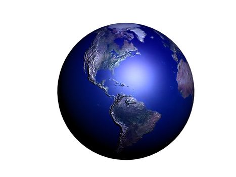 Planet Earth 3d render. Earth globe model, elements of this image furnished by NASA