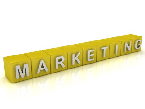 Inscription on the cubes of gold: Marketing