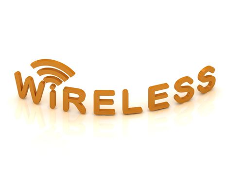 Wireless logo, 3D render image on isolated white background