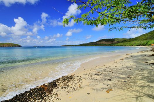 Beautiful tropical Tamarindo Beach on the Puerto Rican island of Isla Culebra