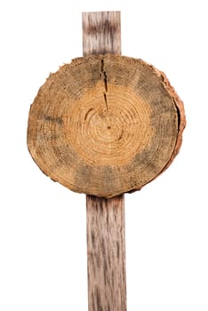 collection of various empty wooden sign on white background. each one is shot separately