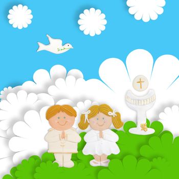 first communion card funny groups of children