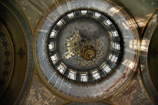 Saint Sofia Russian Orthordox Church Interior Dome Harbin China  Largest Russian Orthordox Church in China.  Built in the early 1900s, now a museum in Harbin.