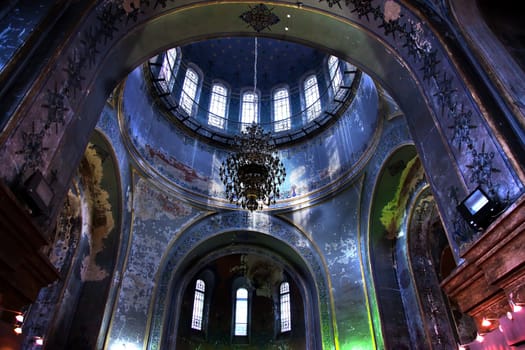 Saint Sofia Russian Orthordox Church Interior Dome Harbin China  Largest Russian Orthordox Church in China.  Built in the early 1900s, now a museum in Harbin.