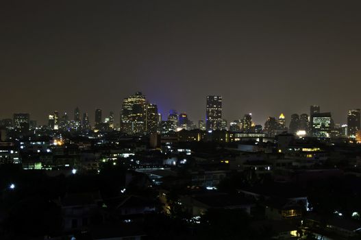 Bangkok city downtown at night, Bangkok,Thailand 